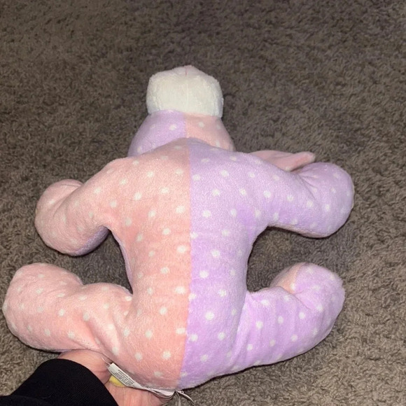 Pink and Purple Polka Dot Plush Dog Toy - Picture 5 of 6